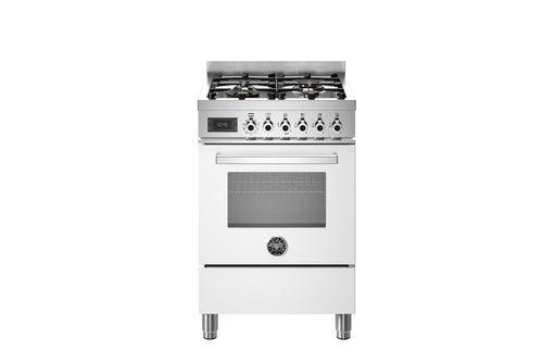 Bertazzoni 60cm Professional Series Freestanding Dual Fuel Range Cooker | PRO64L1EBIT | Bianco